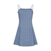 Spaghetti Strap Jacquard Denim A-line Dress