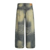 Men's Washed Distressed Denim Loose Vintage Street Pants Mud Dye Holes
