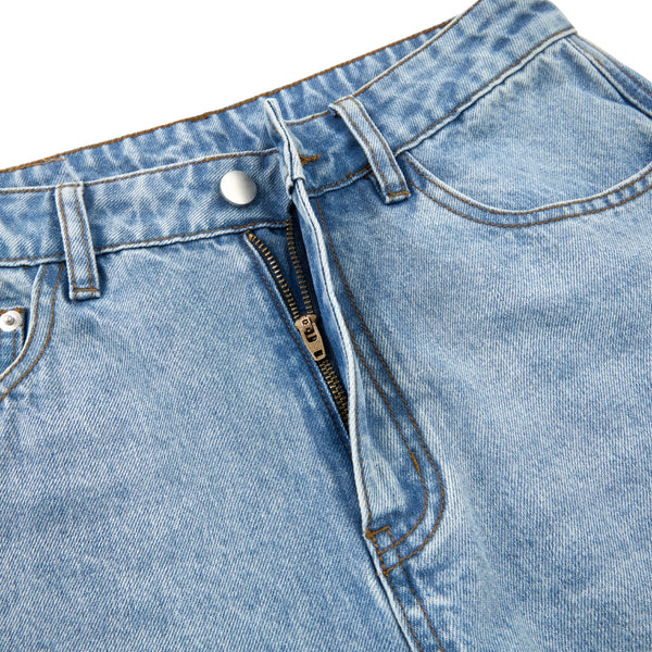 Zipped Panelled Streetwear Baggy Straight-Leg Jeans