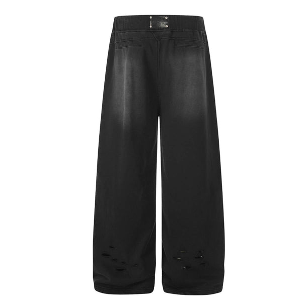 Streetwear Washed Gradient Big Pocket Baggy Wide-Leg Jogger Trousers