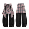 Minimalist Striped Check Relaxed Fit Casual Pants