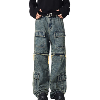 Multi-Pocket Patchwork Jeans