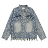 Loose Lighting Pattern Hip-hop Designer Denim Jacket