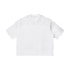 Openwork Lace-Stitching V-Neck Boxy Tee