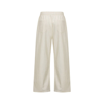 Relaxed Drawstring Wide Leg Casual Trousers