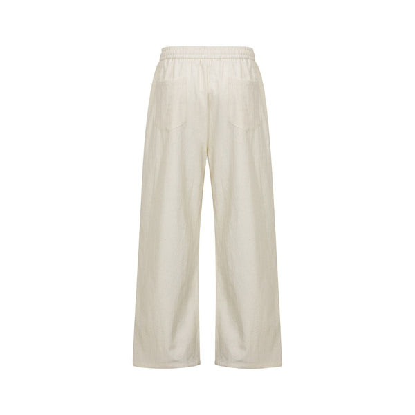 Relaxed Drawstring Wide Leg Casual Trousers
