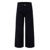 Vintage Washed High-Waist Relaxed Straight Wide-Leg Trousers