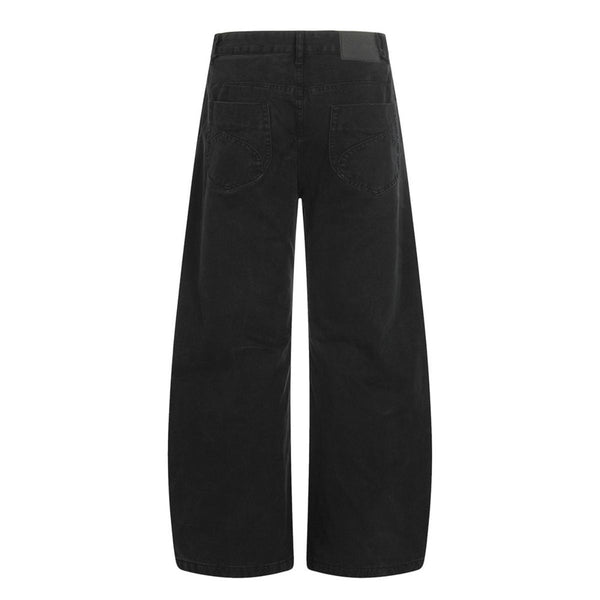 Vintage Scimitar-Wash Pleated Loose-Fit Wide-Leg Pants