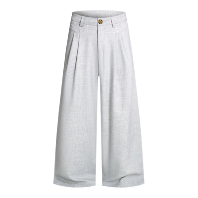 Double-Pleat Baggy Wide-Leg Trousers