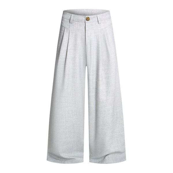 Double-Pleat Baggy Wide-Leg Trousers