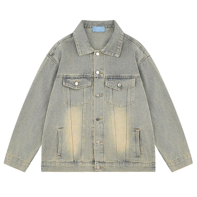 Unisex Retro Street Washed Vintage Denim Jacket