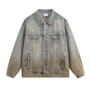 Stand-collar Washed Vintage Loose Denim Jacket