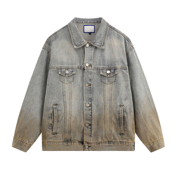 Stand-collar Washed Vintage Loose Denim Jacket