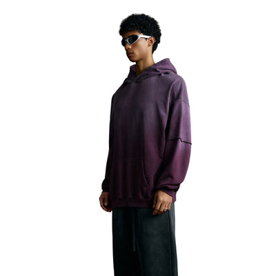 Two-Layer Sleeve Ombre Faded Hoodie