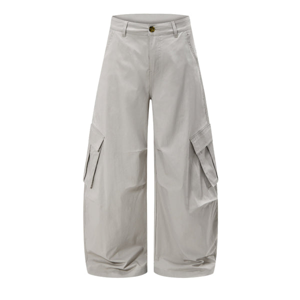 Loose Fit Curved Parachute Pants