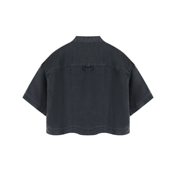 Washed Cotton Button Collar Tee 310G