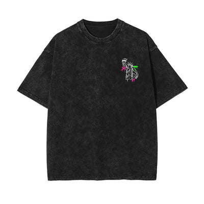 New York Graffiti Urban Graphic Washed Tee-INNBLAC