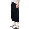 Barrel-Leg Selvedge Denim Cropped Pants