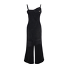 Black Deconstructed Strappy Denim Midi Dress