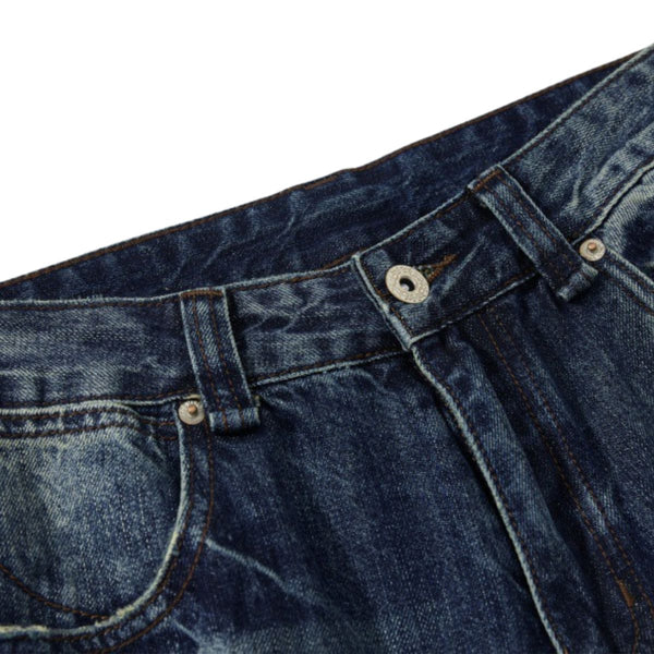 Men's Paint Splatter Washed Denim Wide Leg Pants Distressed Unique