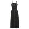 Lace-Up Front Spaghetti Strap Midi Dress