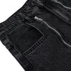 Men's American Street Washed Denim Pants Distressed Loose Flare Zipper
