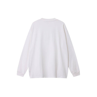Premium Solid Crew Neck Cotton Long-Sleeve T-Shirt