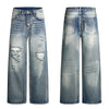 Retro Bleached Ripped Loose Fit Wide Leg Jeans