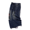 Cartoon Patchwork Distressed Barrel Jeans
