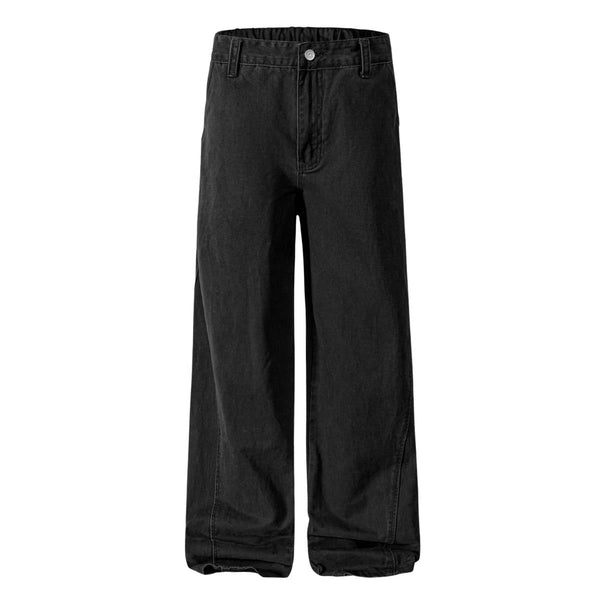 Washed Solid Baggy Wide Leg Workwear Pants