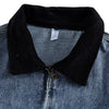 Retro Washed Color-Contrast Denim Jacket