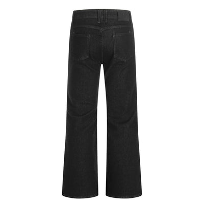 Men's Raw Denim Flare Straight Pants Clean Fit Minimal Street