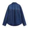 Women's Blue Washed Loose Denim Shirt