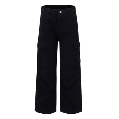 Washed Vintage Distressed High Waist Relaxed Wide Leg Draped Pants