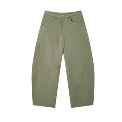 Solid Multi-Pocket Relaxed Workwear Cargo Pants