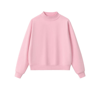 Women's Mockneck Solid Fleece Sweatshirt