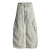 Distressed Wide Leg Cargo Pants