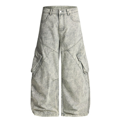 Distressed Wide Leg Cargo Pants