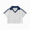Contrast Panel Y2K Athletic Crop Tee