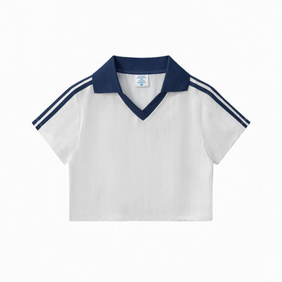 Contrast Panel Y2K Athletic Crop Tee
