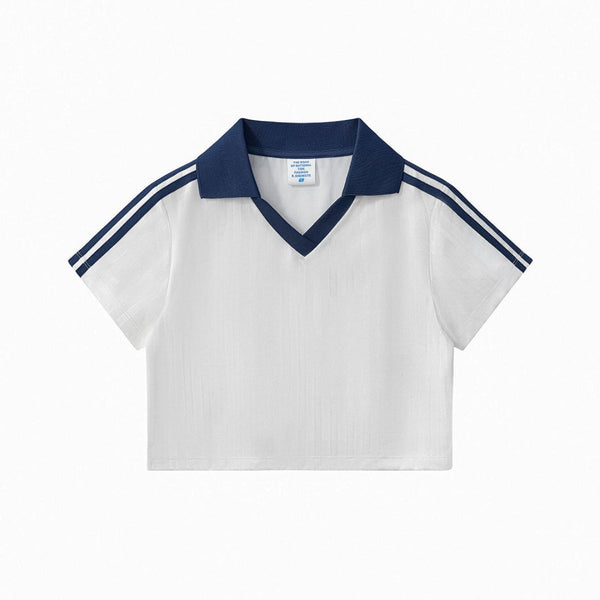 Contrast Panel Y2K Athletic Crop Tee