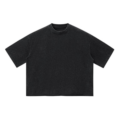 Washed Boxy Raw Hem Tee