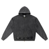 Double Slider Zip Knit Denim Hoodie