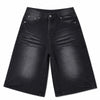 Vintage Wash Wide Leg Denim Shorts