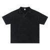 Retro Distressed Waffle Vintage Wash Polo T-Shirt