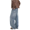 Retro Light Wash Oversized Straight Leg Denim Jeans