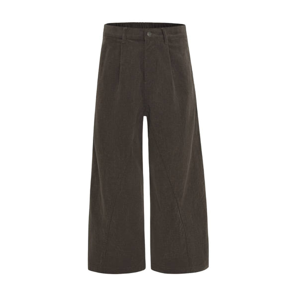 Ins Style Washed Corduroy Striped Relaxed Wide Leg Pants