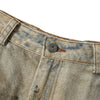 Vintage Mud-Washed Denim Texture Bermuda Shorts