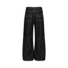 Men's Embroidered Denim Wide Leg Pants Street Vibe Unique Pockets