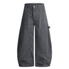 Curved Seam Cargo Loose Fit Pants